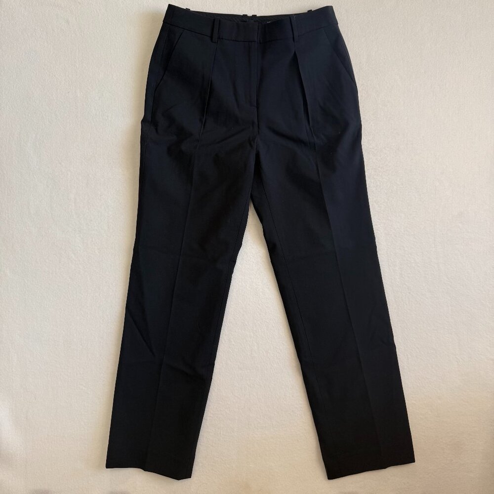 J Crew Pants Womens 4 Black Tollegno 1900 Stretch Wool Trouser Slacks Office NWT